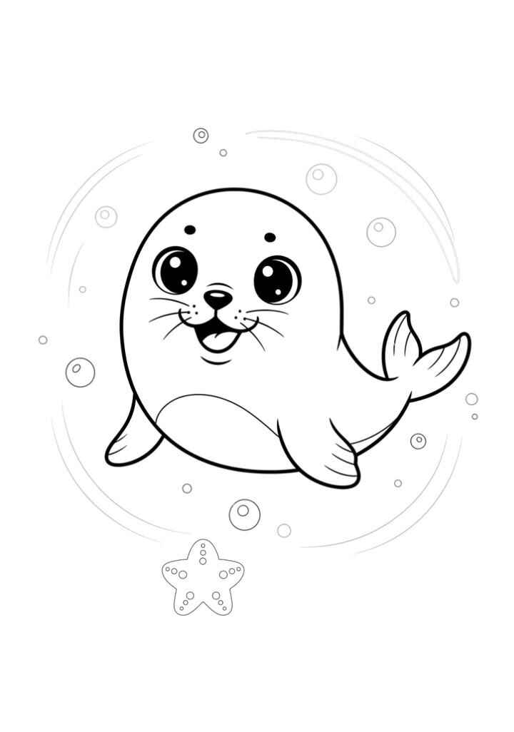 Desenho de Foca Desenho Colorir Imprimir 13