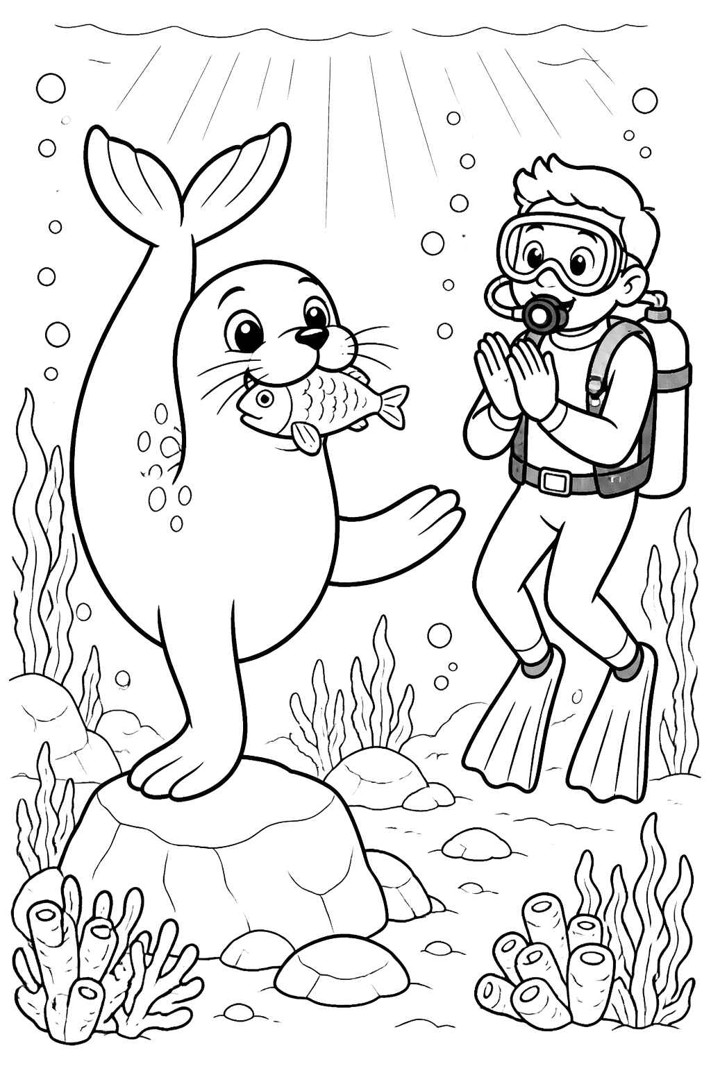 Desenho de Foca Desenho Colorir Imprimir 34