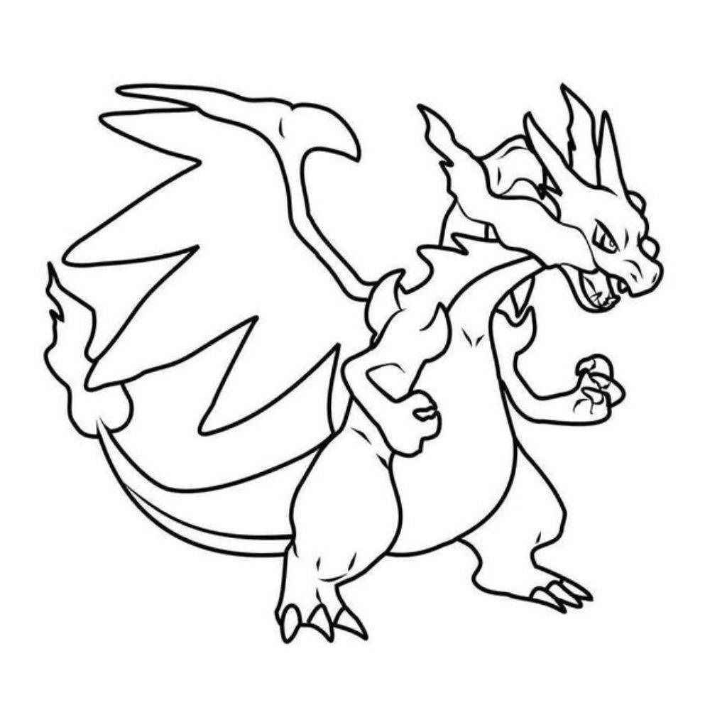 Desenho de Mega Charizard X Pokemon Desenho Colorir Imprimir 15