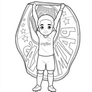 Desenho de Palmeiras Time Endrick Anime Desenho Colorir Imprimir 06