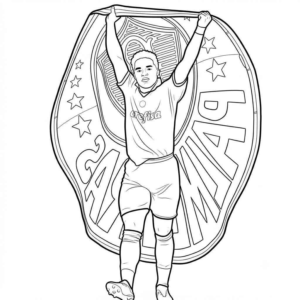 Desenho de Palmeiras Time Endrick Desenho Colorir Imprimir 08