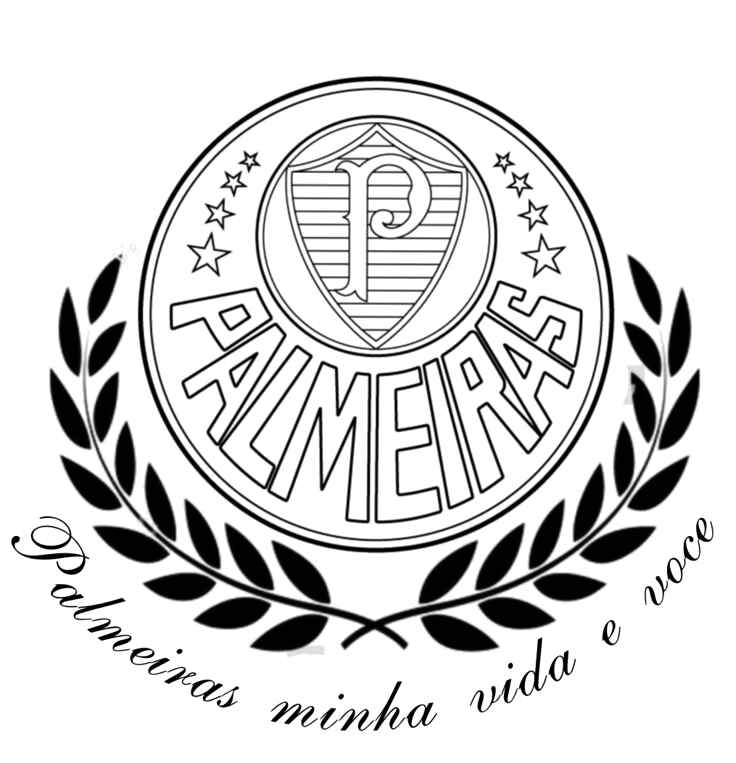 Desenho de Palmeiras Time Escudo Frase Desenho Colorir Imprimir 11