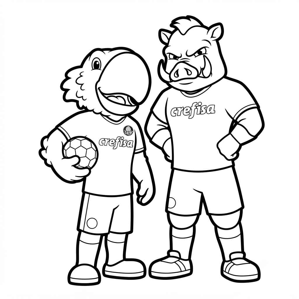 Desenho de Palmeiras Time Gobatto Periquito Desenho Colorir Imprimir 05