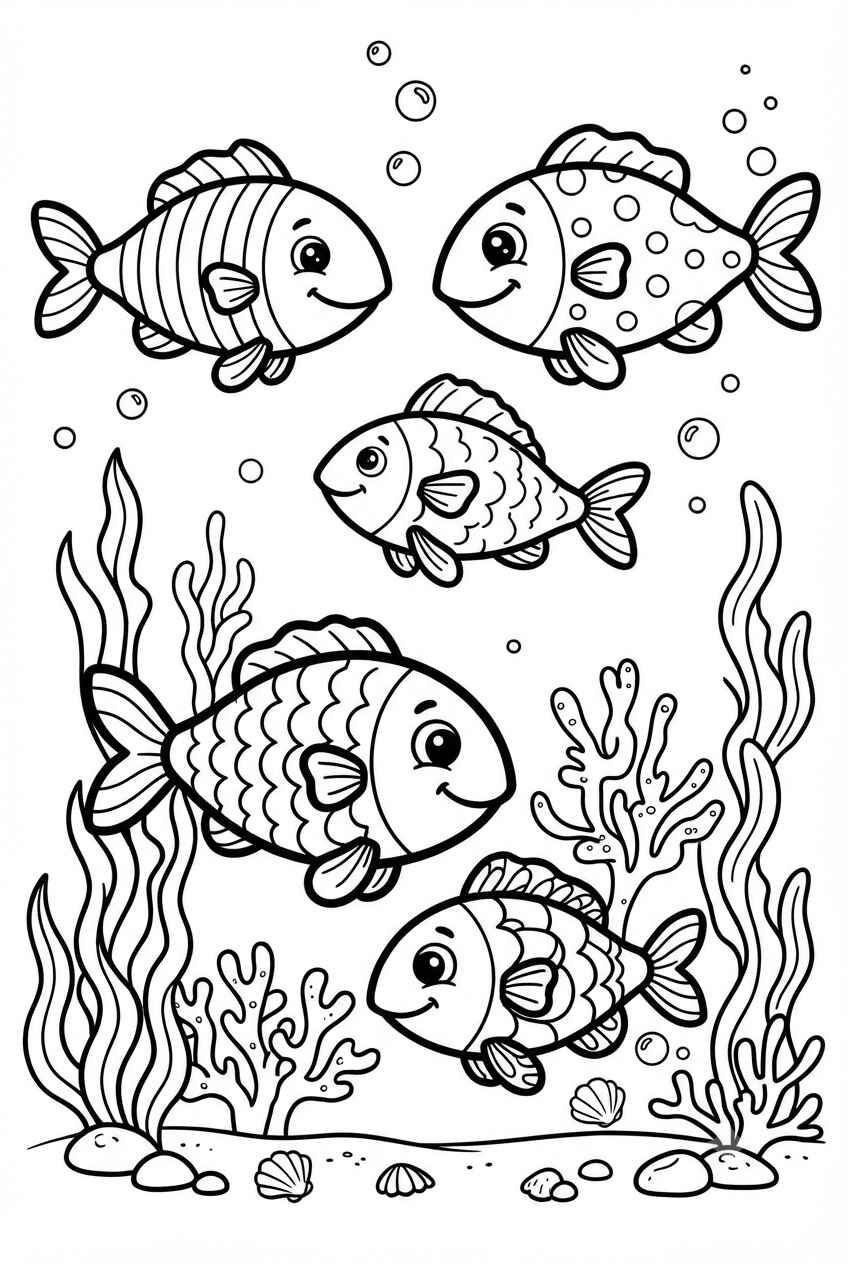 Desenho de Peixes Animais Marinhos Desenho Colorir Imprimir 15