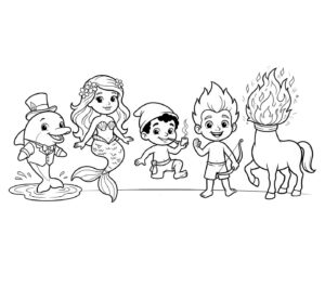 Desenho de Personagens Folclore Brasileiro Saci Curupira Boto Cuca Iara Lobisomem Desenho Colorir Imprimir 6