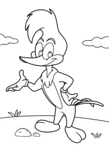 Desenho de Pica Pau Woodpecker Desenho Colorir Imprimir 1
