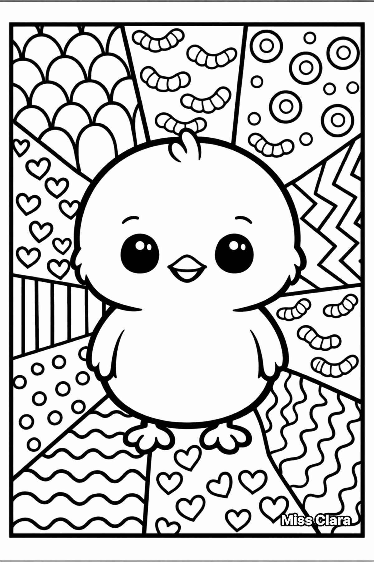 Desenho de Pintinho Desenho Colorir Imprimir 01
