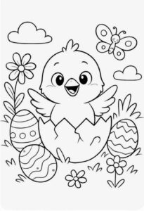 Desenho de Pintinho Desenho Colorir Imprimir 09