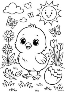 Desenho de Pintinho Desenho Colorir Imprimir 27