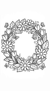 Desenho de Primavera Coroa Flores Desenho Colorir Imprimir 13