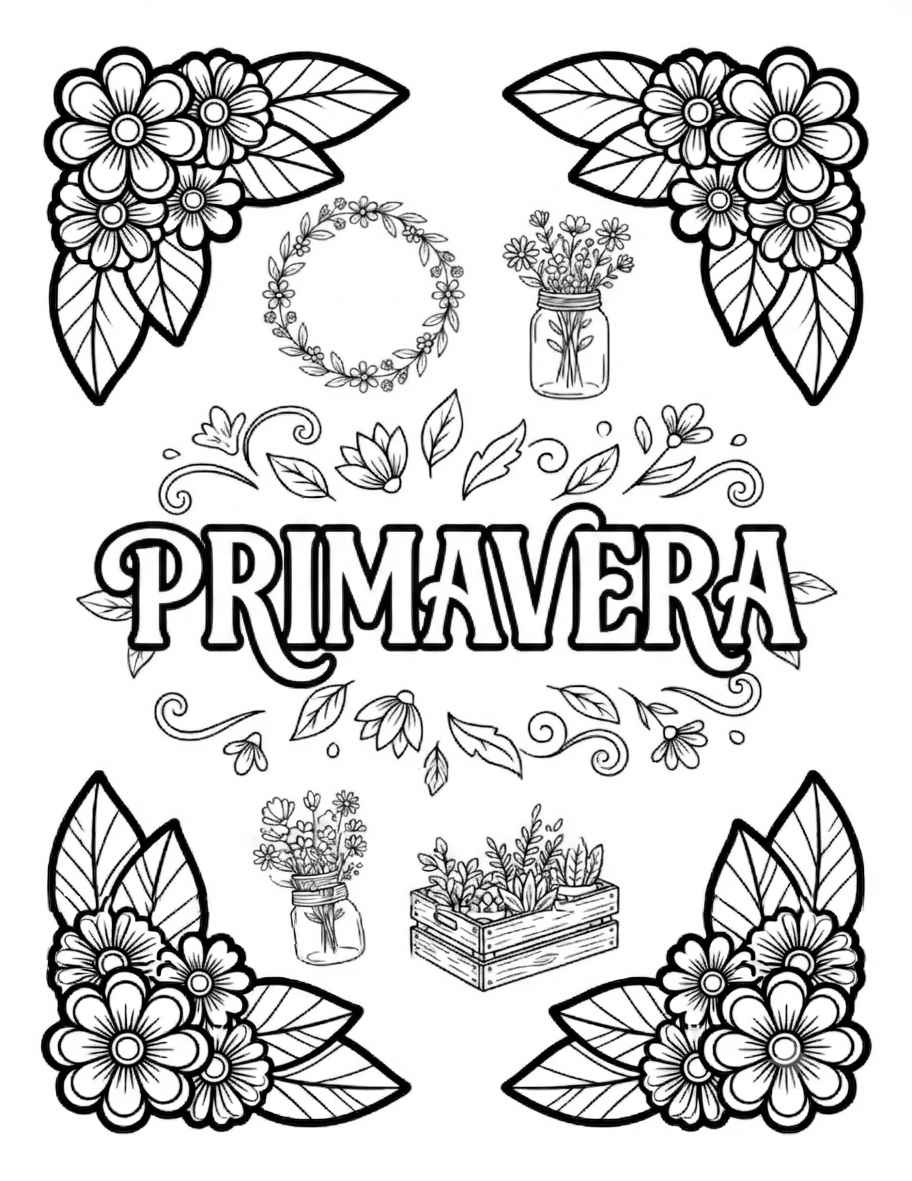 Desenho de Primavera Desenho Colorir Imprimir 01