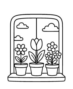 Desenho de Primavera Janela Desenho Colorir Imprimir 37