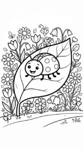 Desenho de Primavera Joaninha Desenho Colorir Imprimir 15