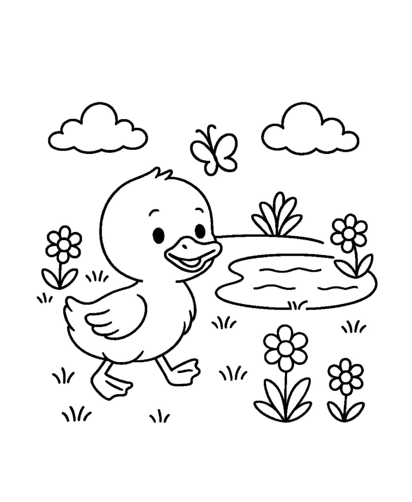 Desenho de Primavera Pato Desenho Colorir Imprimir 35