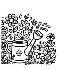 Desenho de Primavera Regador Desenho Colorir Imprimir 39