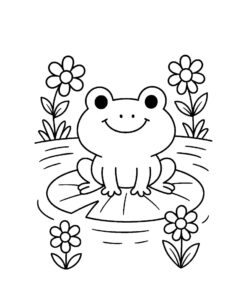 Desenho de Primavera Sapo Lago Desenho Colorir Imprimir 38