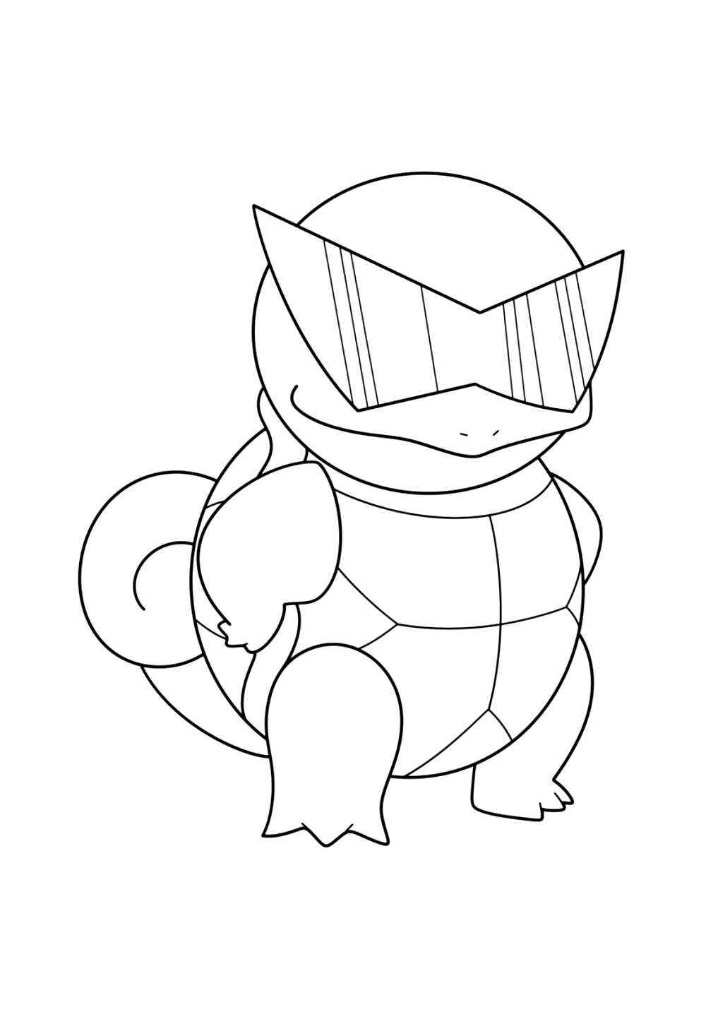 Desenho de Squirtle Oculos Desenho Colorir Imprimir 12