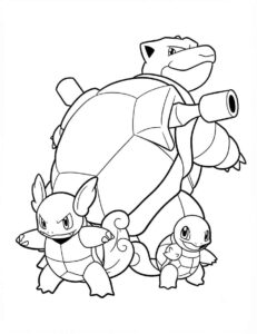 Desenho de Squirtle Warturtle Blastoise Desenho Colorir Imprimir 10