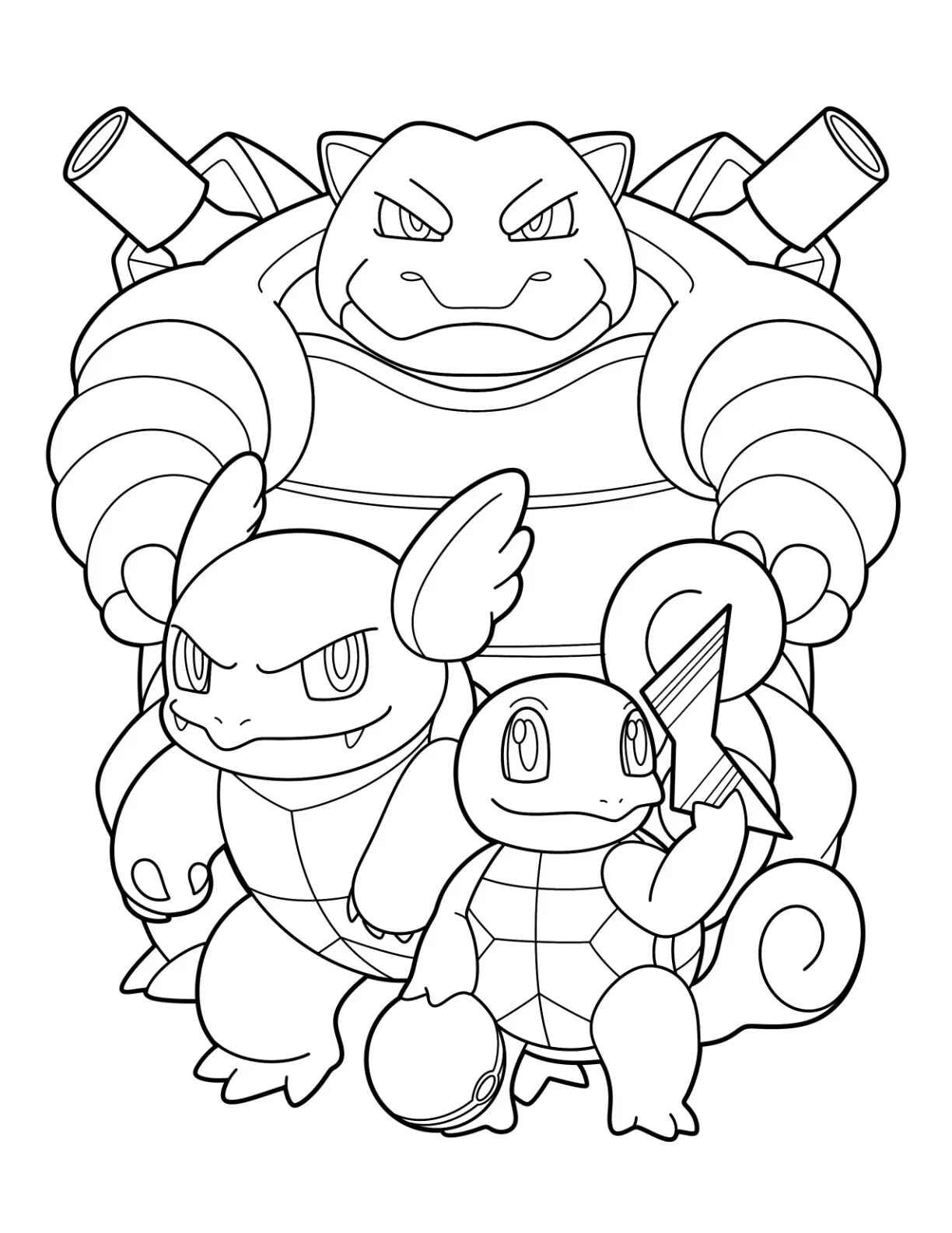 Desenho de Squirtle Warturtle Blastoise Juntos Desenho Colorir Imprimir 31