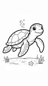 Desenho de Tartaruga Animais Marinhos Desenho Colorir Imprimir 11