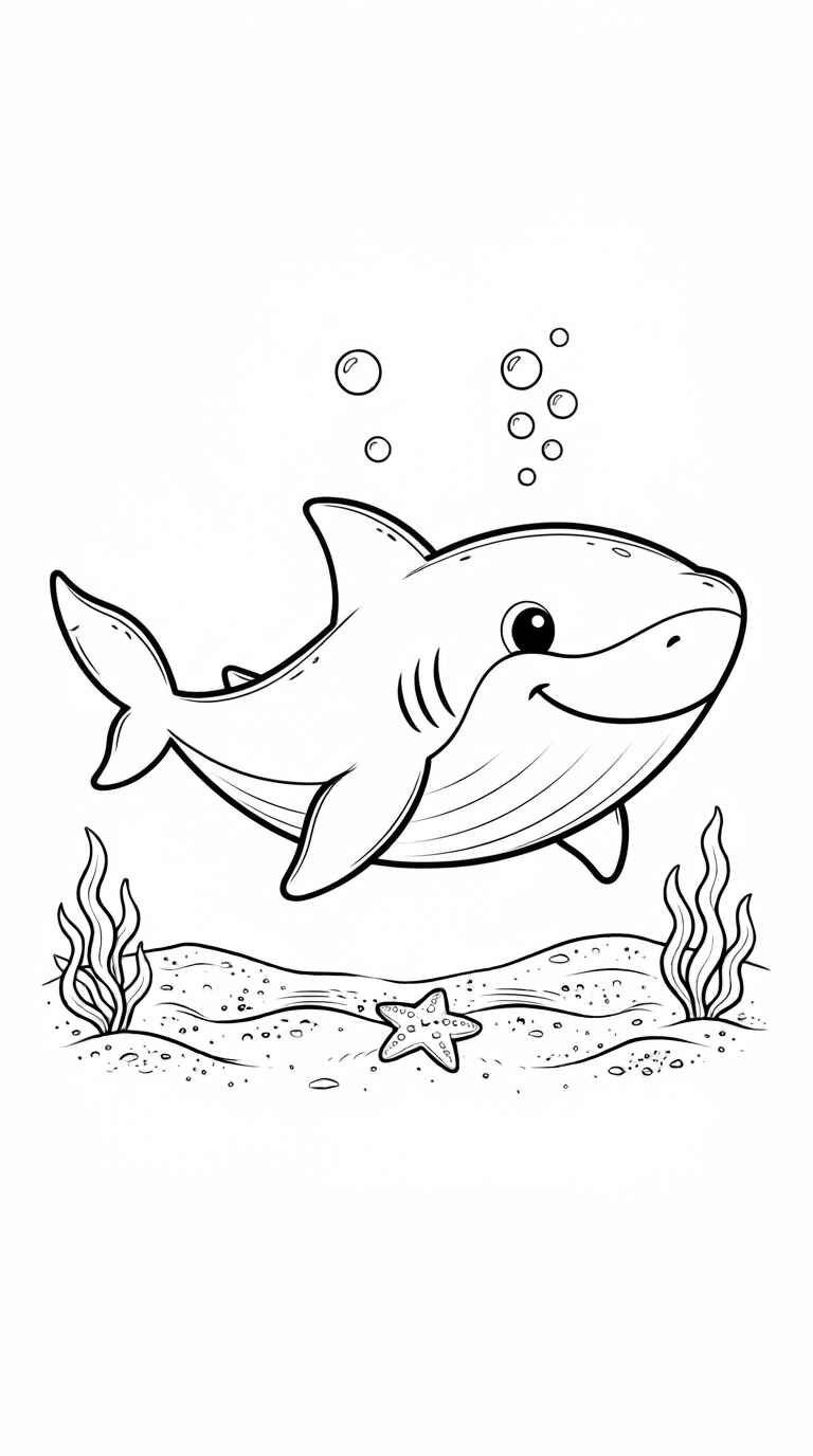 Desenho de Tubarao Animais Marinhos Desenho Colorir Imprimir 10