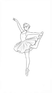 Desenho de Bailarina Alongando Desenho Colorir Imprimir 04