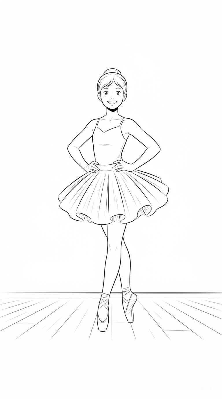 Desenho de Bailarina Em Pe Desenho Colorir Imprimir 07