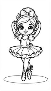 Desenho de Bailarina Fofa Desenho Colorir Imprimir 05