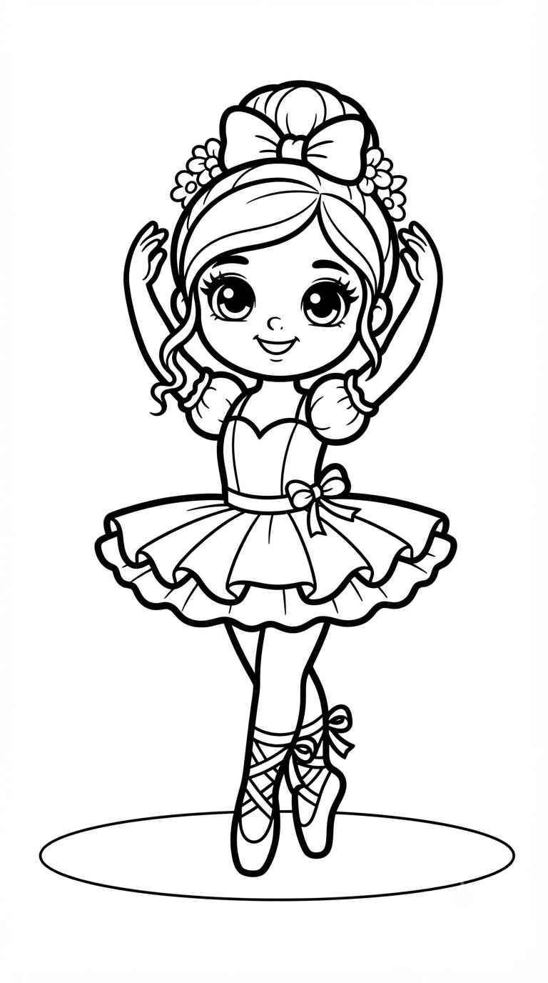 Desenho de Bailarina Fofa Desenho Colorir Imprimir 05