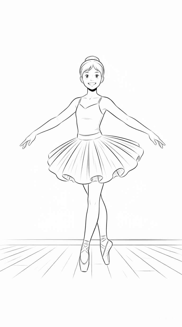 Desenho de Bailarina Ponta Do Pe Desenho Colorir Imprimir 08