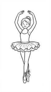 Desenho de Bailarina Pose Desenho Colorir Imprimir 02
