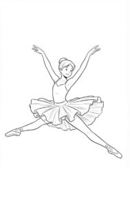 Desenho de Bailarina Pulando Desenho Colorir Imprimir 10