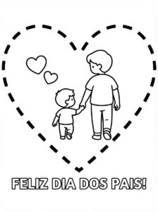 Desenho de Feliz Dia Dos Pais Amor Coracao Filho Desenho Colorir Imprimir 23