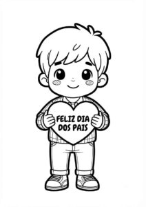 Desenho de Feliz Dia Dos Pais Coracao Filho Desenho Colorir Imprimir 16
