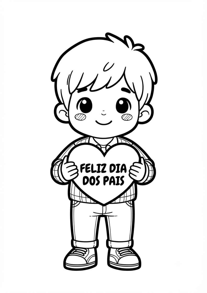 Desenho de Feliz Dia Dos Pais Coracao Filho Desenho Colorir Imprimir 16