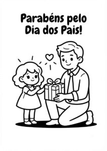 Desenho de Feliz Dia Dos Pais Filha Presente Desenho Colorir Imprimir 19