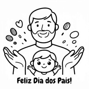 Desenho de Feliz Dia Dos Pais Juntos Desenho Colorir Imprimir 09