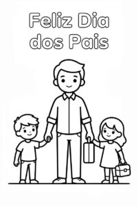 Desenho de Feliz Dia Dos Pais Maos Dadas Filhos Desenho Colorir Imprimir 17