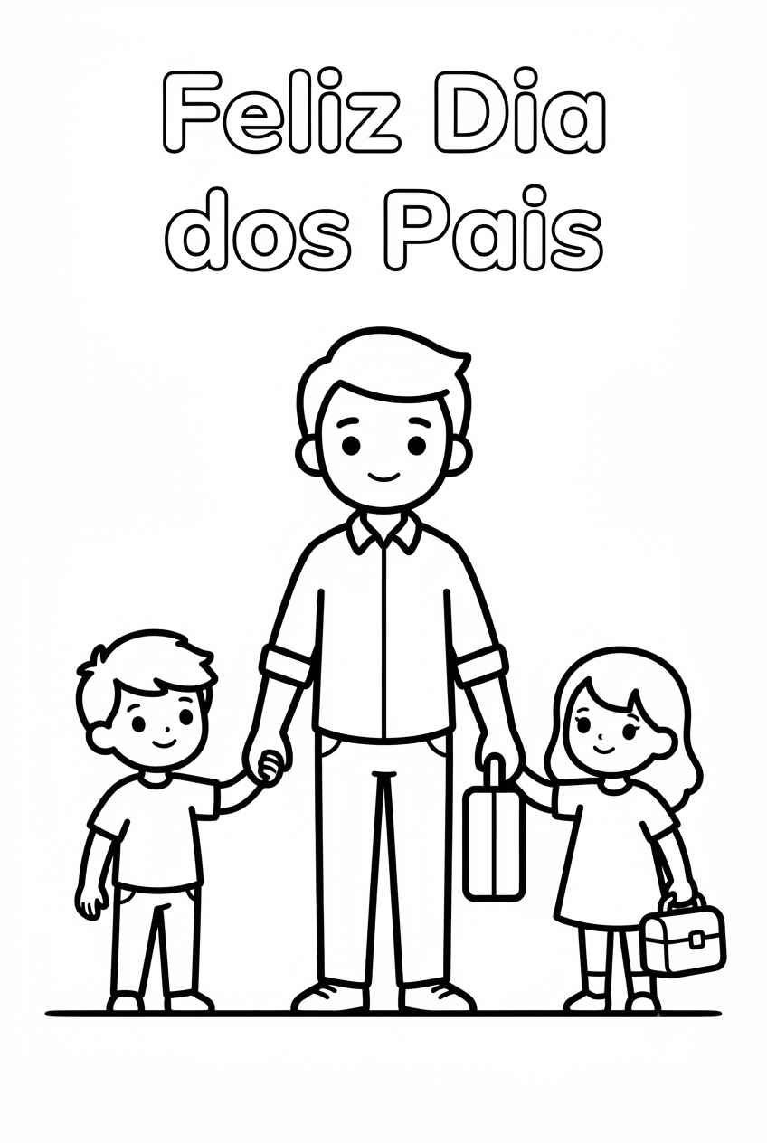 Desenho de Feliz Dia Dos Pais Maos Dadas Filhos Desenho Colorir Imprimir 17