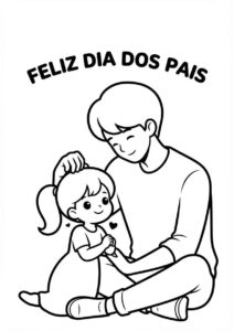 Desenho de Feliz Dia Dos Pais Pai Feliz Filha Desenho Colorir Imprimir 15