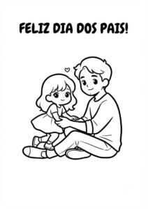 Desenho de Feliz Dia Dos Pais Pai Filha Desenho Colorir Imprimir 12