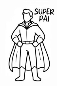 Desenho de Feliz Dia Dos Pais Superpai Desenho Colorir Imprimir 03