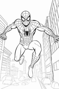 Desenho de Homem Aranha Cidade Desenho Colorir Imprimir 15