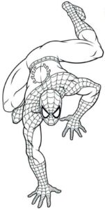 Desenho de Homem Aranha Descendo Parede Desenho Colorir Imprimir 06