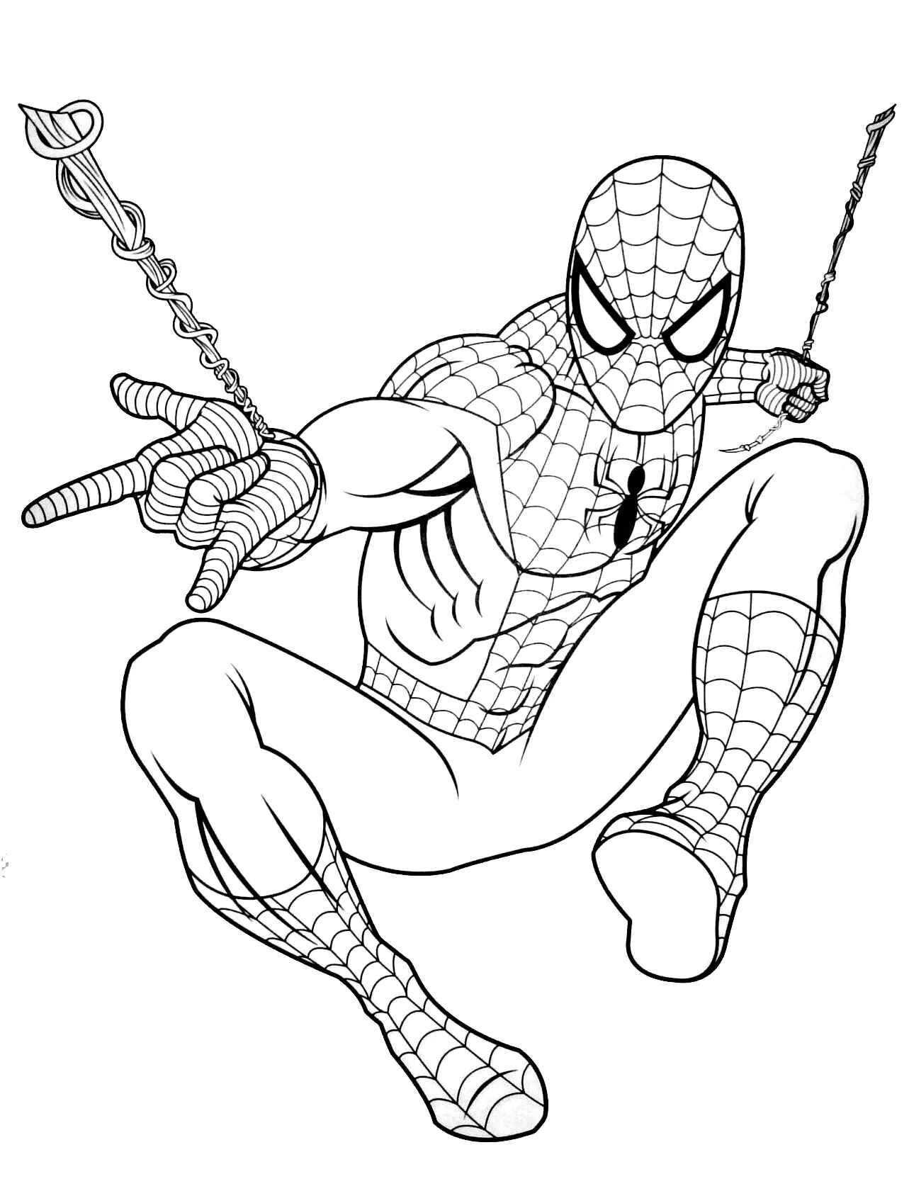 Desenho de Homem Aranha Soltando Teia Pulando Desenho Colorir Imprimir 13