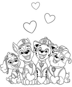 Desenho de Juntos Patrulha Canina Amor Desenho Colorir Imprimir 45