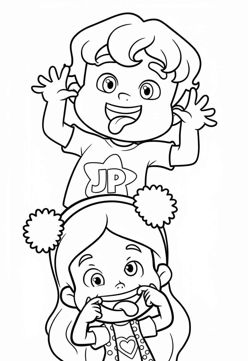 Desenho de Maria Clara E JP Cartoon Fazenda Careta Desenho Colorir Imprimir 03