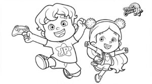 Desenho de Maria Clara E JP Pulando Alegres Desenho Colorir Imprimir 06
