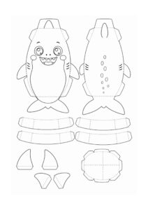 Desenho de Paper Squishy Baby Shark Tubarao Desenho Colorir Imprimir 03