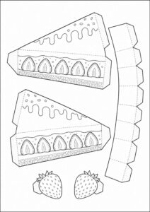 Desenho de Paper Squishy Bolo De Morango Desenho Colorir Imprimir 24